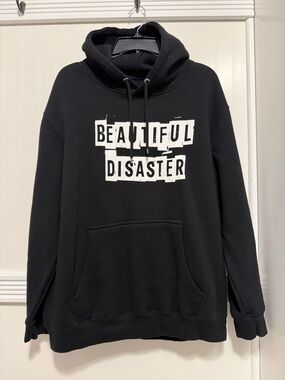 Beautiful Disaster Black Graphic Hoodie for Women